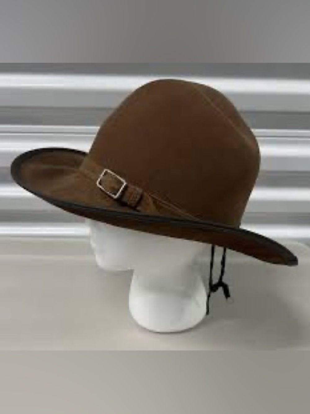 Brown Wide Brim Leather & Felt Hat
